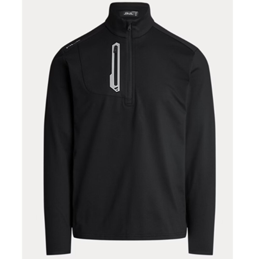RLX Ralph Lauren Men's Performance Jersey Quarter-Zip Pullover Black S